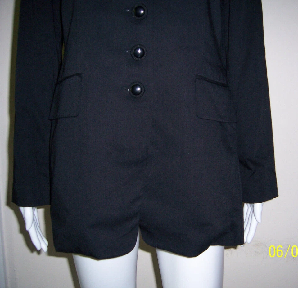Vintage Hugo Buscati Wool Blend Blazer 5Button Front Single Breasted Black Sz 8P - Image 3 of 4
