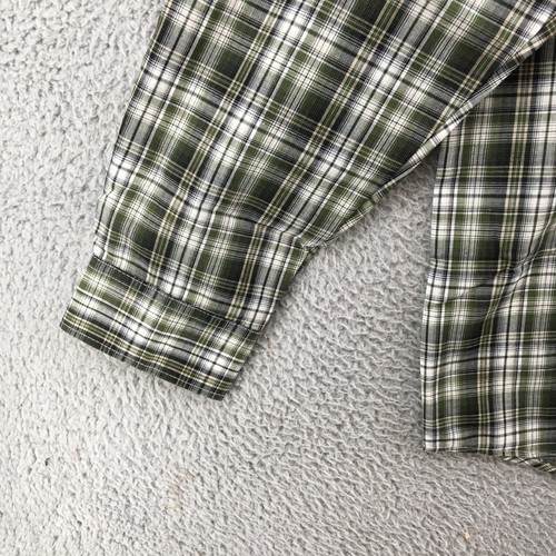 Haband Shirt Mens XL Green Plaid Long Sleeve Button Up Snap Buttons Collared - Picture 5 of 18