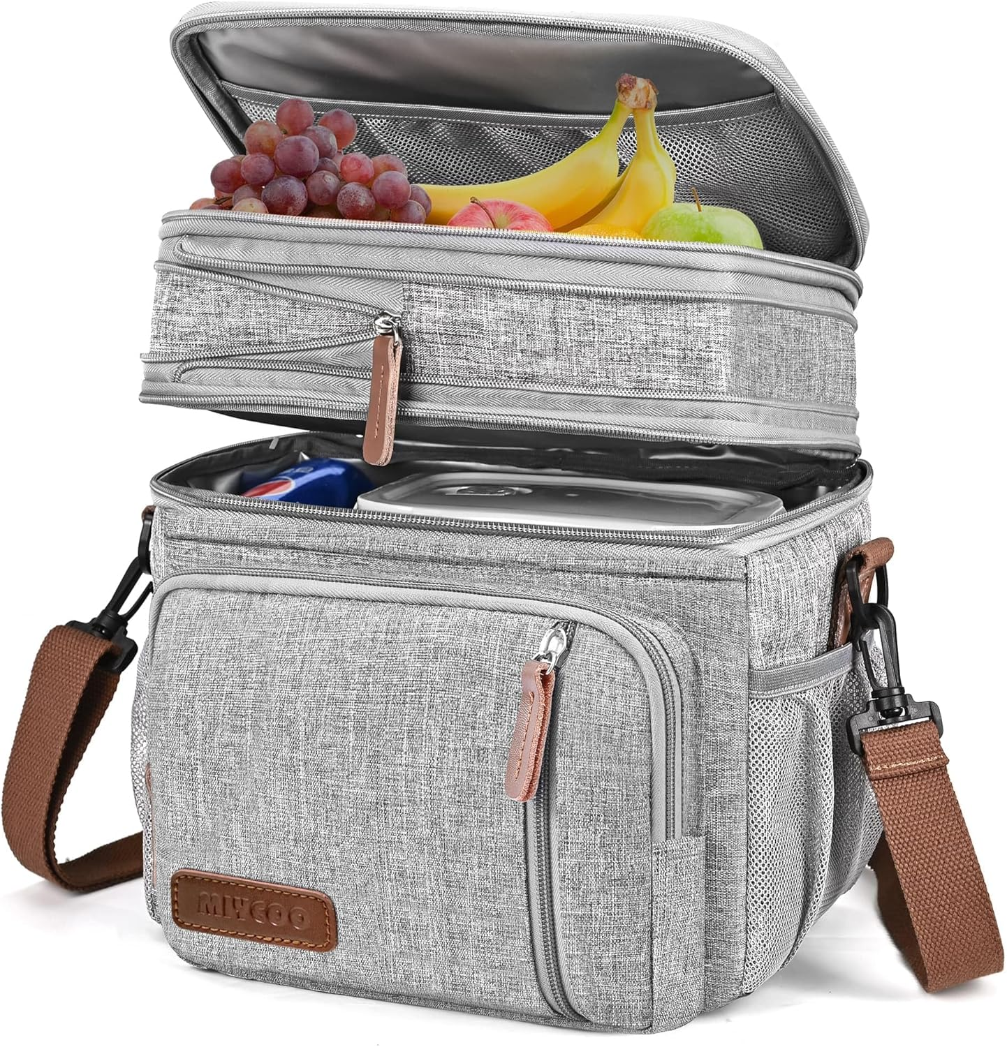 Insulated Leakproof Double Deck Lunch Bag for Women & Men by MIYCOO