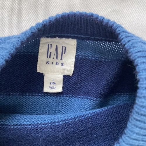 Gap Boys Dinosaur Cotton Wool Crewneck Sweater Blue Green 10 - Picture 2 of 6