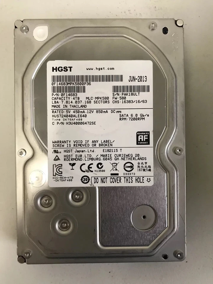 HGST HUS724040ALE640 4TB 64MB Cache 7200RPM SATA 6Gb/s 3.5" Internal 0F14683 - Image 2 of 2