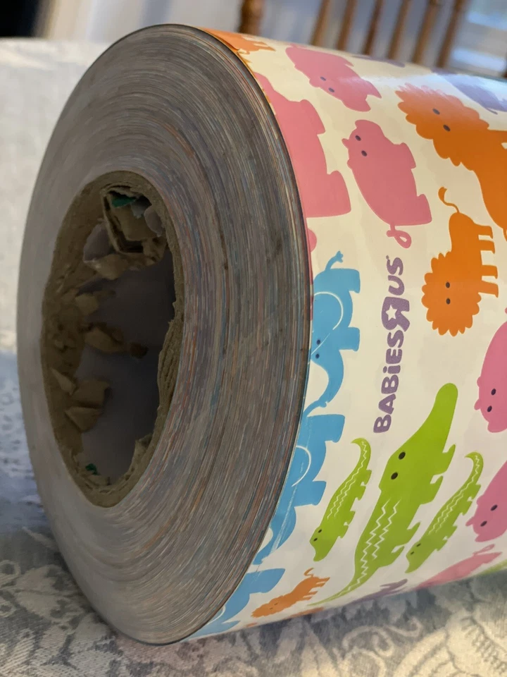 Huge Roll TOYS/ Babies R Us ANIMAL PRINTS WRAPPING GIFT PAPER roll 30 by 6 NEW - Image 3 of 4