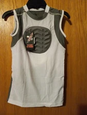 Boys Exxact Sports Chest Shield Padded Compression Shirt Sz YM 22 Long 13 Armpit