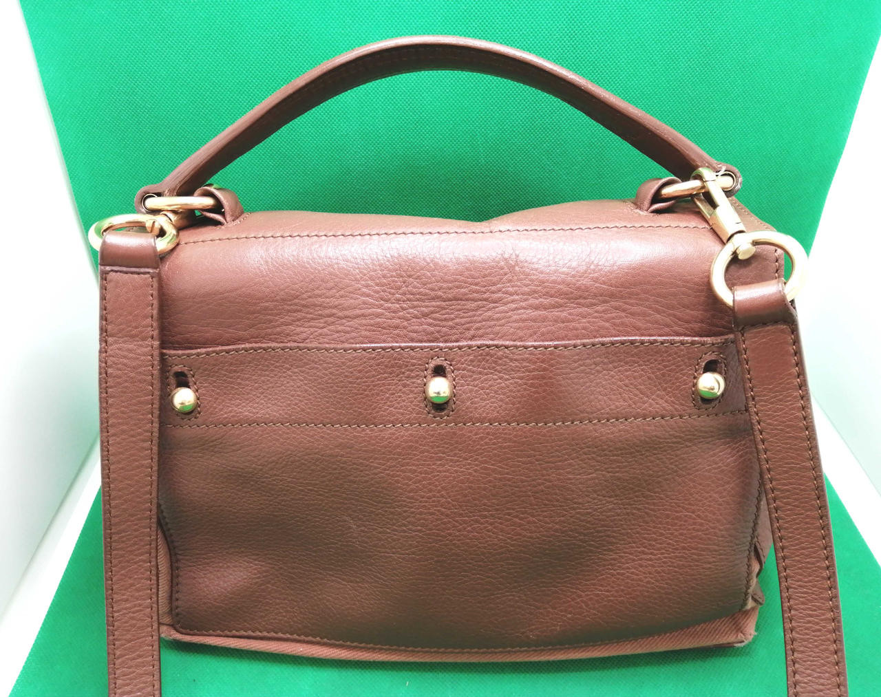 Borsa a tracolla usata Yves Saint Laurent M due borsette 2 vie pelle marrone