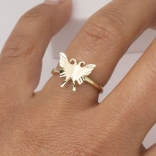Diamond-Cut Butterfly Ring 10K Yellow Gold Size 6