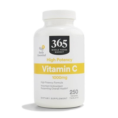 11/27 365 by Whole Foods Market, High Potency Vitamin C 1000mg Vegan, 250 Tablet
