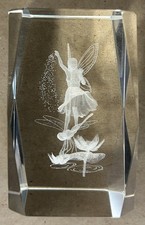 GRAWEROWANY LASEROWO 3D "FAIRY & DRAGON FLY" KRYSZTAŁOWY SZKLANY PRZYCISK DO PAPIERU