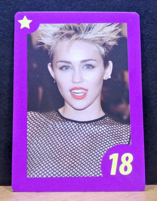 CELEBRITY WHO IS IT? THE CELEBRITY GUESSING GAME TRADING CARD MILEY CYRUS