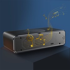 Audio Playback Wireless Rechargeable Bluetooth Speaker Alarm Clock Digital Metal