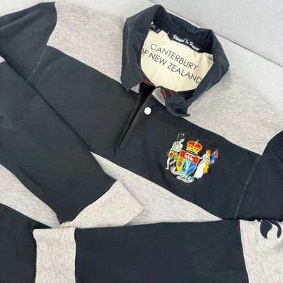 Vintage Canterbury of New Zealand Played In Heaven Rugby Shirt Grey Black Mens M - Image 1 of 4