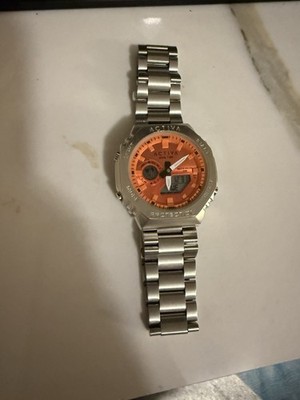 ACTIVA x INVICTA DIGITAL/ANALOG 45.5mm Alloy Silver Orange Face ACWM423-001 NIB