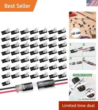50PCS Double-Wire Plug-in Connectors for LED Light Strips, 2 Pin, Reusable, E...