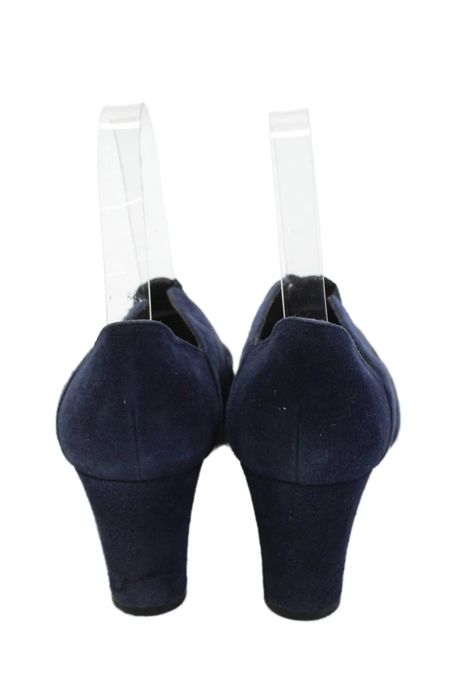 Zapatos de salón Stuart Weitzman para mujer sin cordones tacón ancho punta azul marino gamuza talla 7,5 Foto 3 de 4