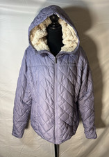 Columbia Lavender Quilted Hooded Puffer Jacket Women's Lined Full Zip XL