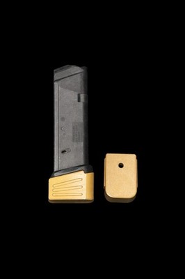 (2 PACK COYOTE) Fits Magpul GL9 G19 PMAG 15  +2 Mag Extension, Baseplates