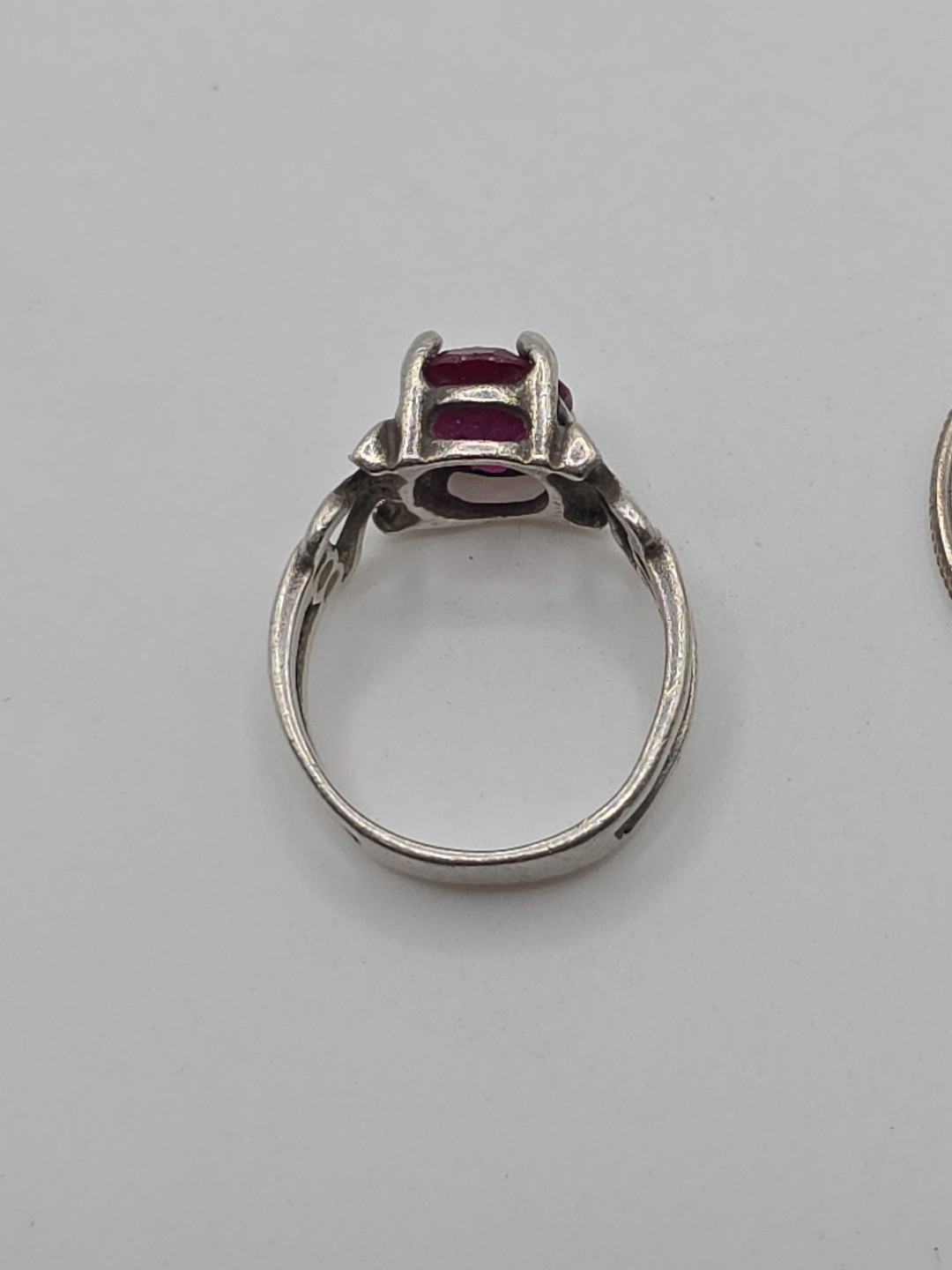 Sterling Silver 925 Canada Lab Ruby Ring Size 7 - image 6