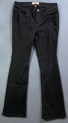 LEI Womens Denim Jeans Black Sophia Hipster Flare Bell Bottom Low Rise  Stretch