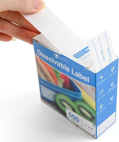 500 Stickers Use by 1 x 2 Inch Dissolvable Food Storage Labels for ...
