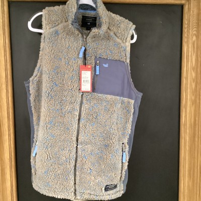 Southern Marsh Blue Ridge Sherpa Vest Brown And French Blue Medium NWT