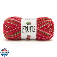 Premier Yarns Fruits Yarn, Acrylic Sock Weight Yarn for Crocheting and Knitti