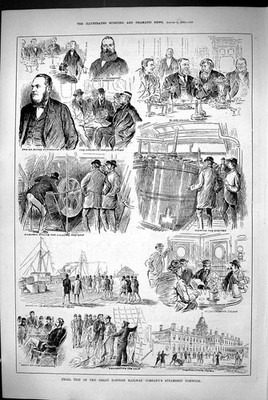 Alte 1883 Probefahrt Great Eastern Railway Dampfschiff Norwich Park Ston viktorianisch