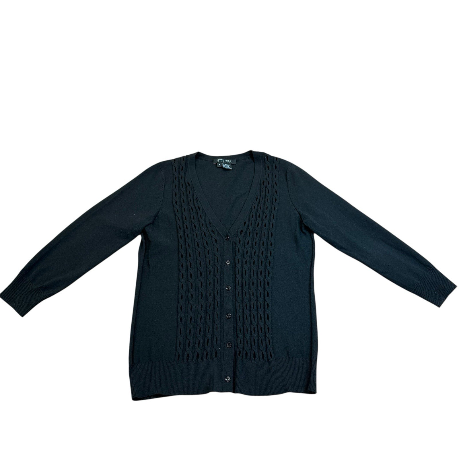 ETCETERA Black Button Front Cardigan Sweater Wome… - image 1