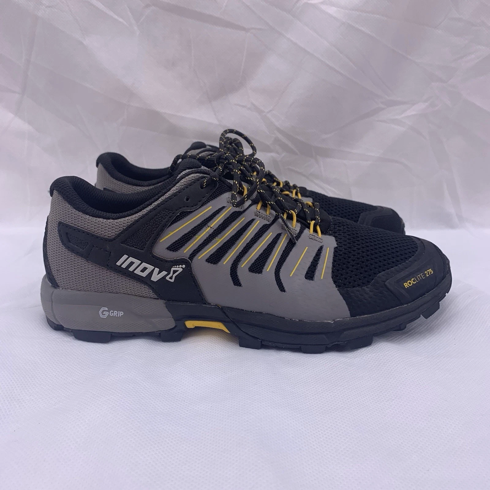 Inov8 Roclite 275 Mens Size 8.5 Grey Black Trail Running Hiking Shoes G Grip