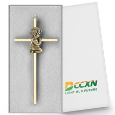 7 Inch Gold Praying Boy Cross Baby Wall Cross Baptism Christening Gift for Boys