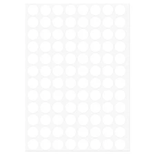 1 Sheet 96Pcs 15mm Dia PVC Self Adhesive Screw Hole Cover Stickers White