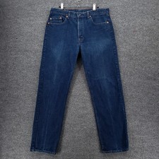 VINTAGE Levis 505 Jeans Mens 36x30 Blue Regular Fit Straight Leg Denim Zip Fly