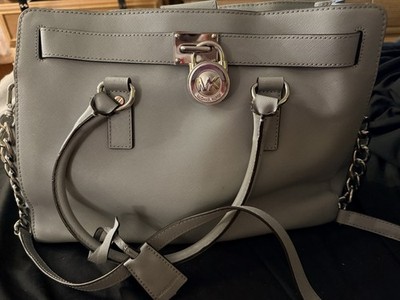 Michael Kors Gray Saffiano Satchel Top Handle Medium w/ Detachable Strap