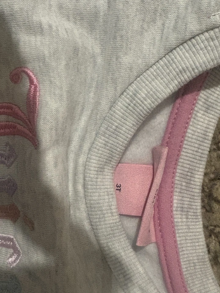 Moletom Juicy 3T criança menina manga longa pulôver cinza rosa casual - Imagem 2 de 2