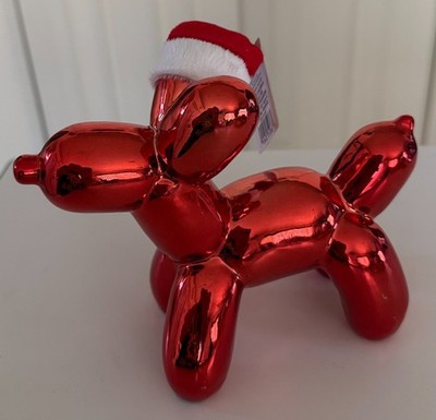 2025 WALGREENS RED SANTA BALLOON DOG WITH SANTA HAT 8'' X 5'' (28)