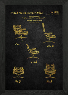 79 Eames Uphostered Chair Framed Wall Art Poster Canvas Print Picture