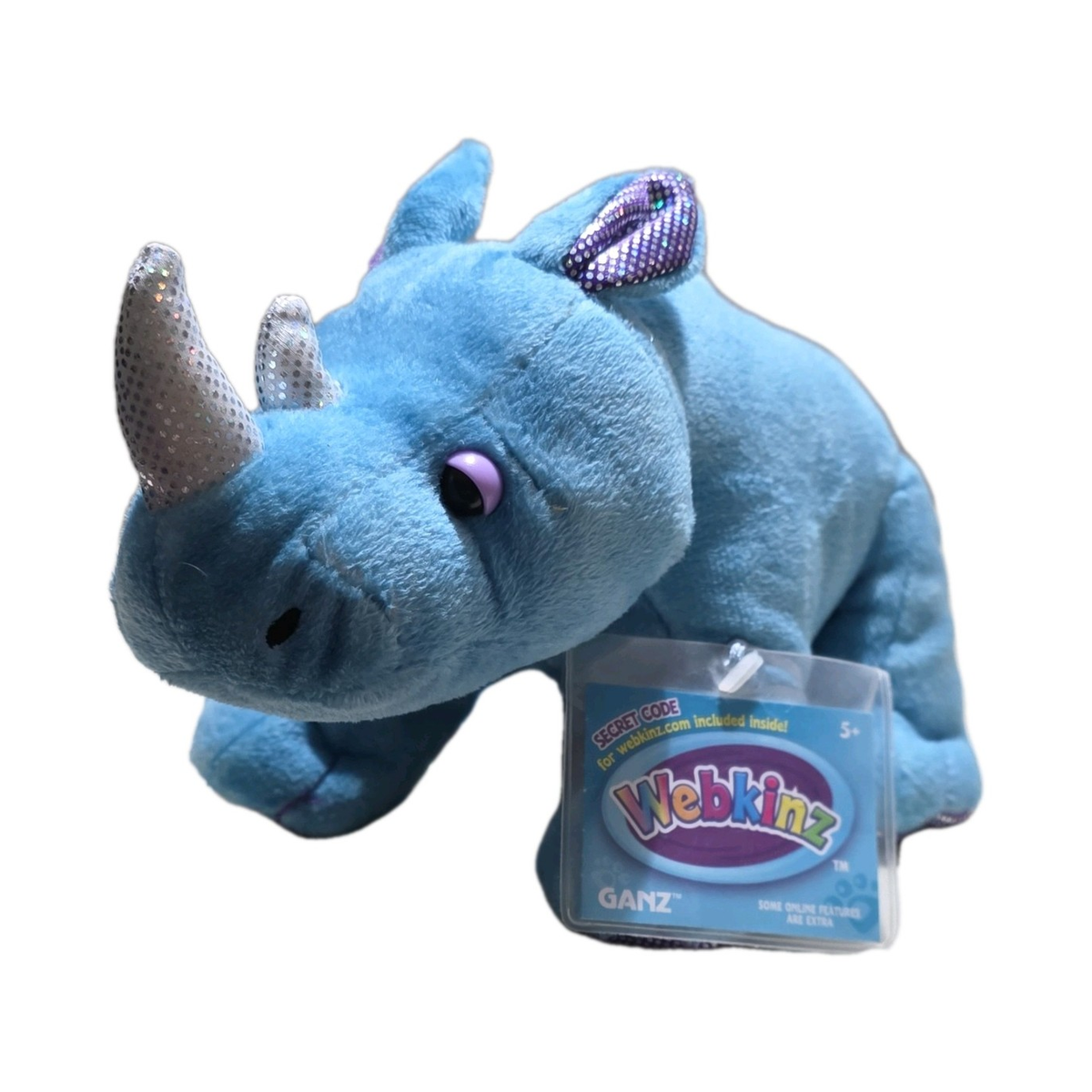 GANZ Webkinz Blue Rhino Plush Toy with Sealed Code | eBay