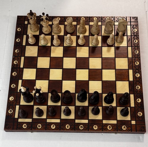 The Wholesale Chess Lublin European Chess Set - Brown Preowned