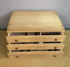 argentier bois vide 3 tiroirs pour ménagère 86 couvert Coffret Christofle Ercuis