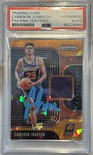 Cameron Johnson Signed Prizm Orange Ice Patch Relic Rookie Card PSA/DNA Auto RC
