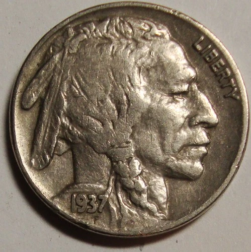 1937 5c Buffalo Nickel Coin #24 Very Fine VF Free Shipping