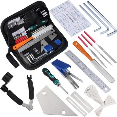 26x Gitarre Reparatur Werkzeug Set Gitarren Reinigung Wartungs Gitarrenpflegeset