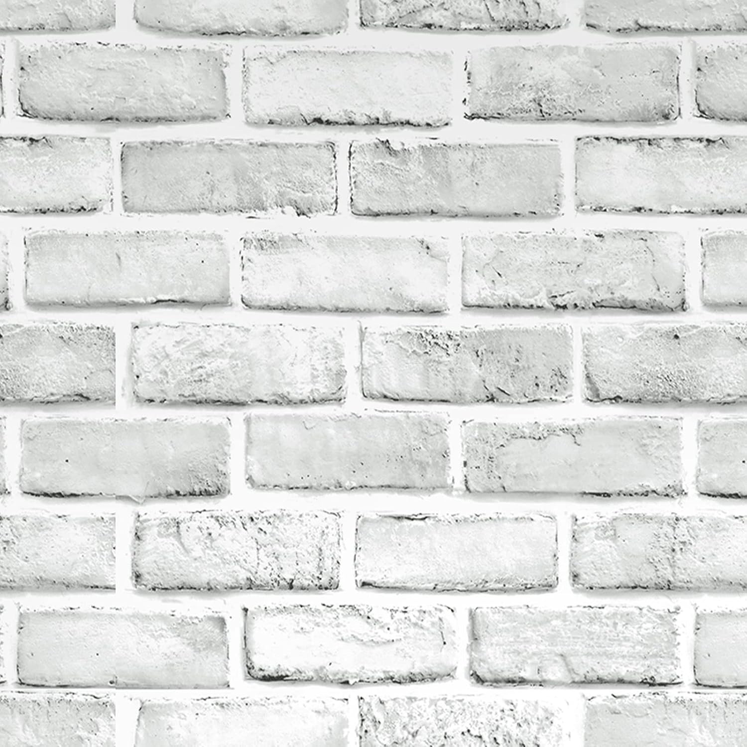 Brick Wallpaper Self Adhesive Wallpaper Brick Effect Peel and Stick White Grey B