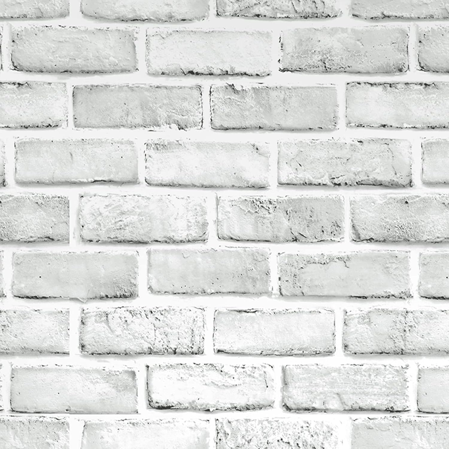 Brick Wallpaper Self Adhesive Wallpaper Brick Effect Peel and Stick White Grey B