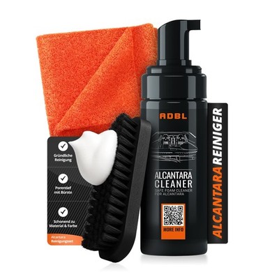 ADBL Alcantara Cleaner 150ml im Foamer mit Bürste & Tuch | 3-teiliges Basic Set