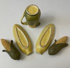 Shawnee Corn King Creamer w/ Corn Cob Holders & Resin Corn Cobs Lot — photo 2