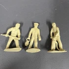 3 Vintage Marx  Service Gas Station Figure Toy 1950s Worker 50s