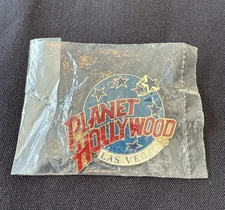 New Vintage Planet Hollywood Pin Las Vegas Button Pin New Gold Look Wow