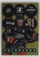 2024-25 Upper Deck Fleer Ultra Puckheads Gold 9/10 Olen Zellweger #PH-20 0px1