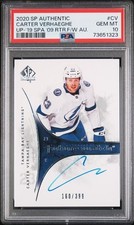 2019 UPPER DECK SP AUTHENTIC #204 CARTER VERHAEGHE FUTURE WATCH AUTO /999 PSA 10