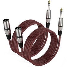 1/4'' TRS to XLR Male Cable 25 FT 2Pack Balanced Microphone Cable XLR to 1/4 ...