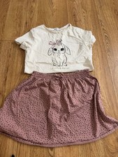 H M Girls Size 6/7 Shirt Skirt